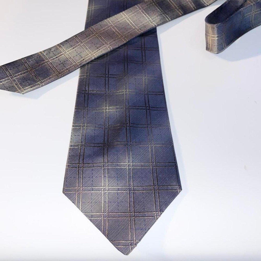 Polifroni Milano mens multicolored silk tie geometric 3.75" width - Picture 2 of 6